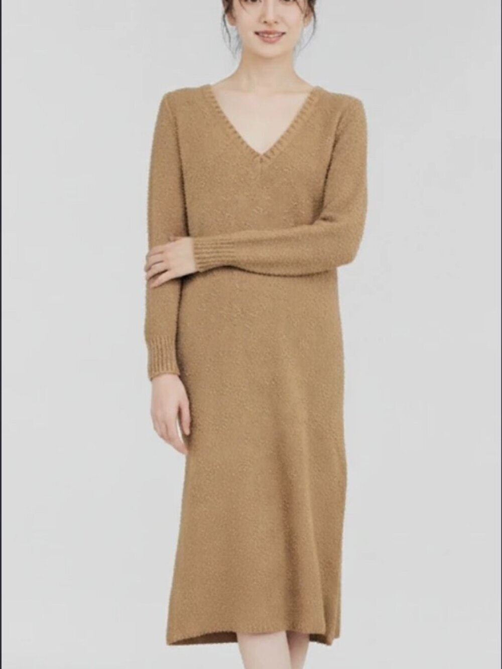 House of Harlow 1960 x REVOLVE Camel Bouclé Knit Maxi Sweater XS Wedding Guest